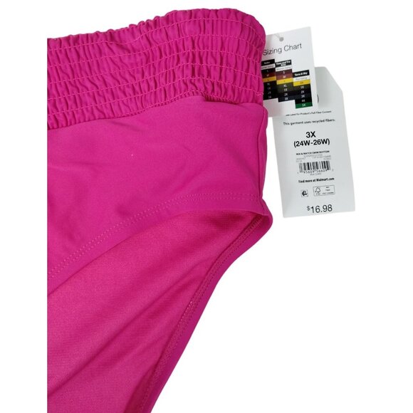 Time and Tru Womens 3X Summer Fuchsia High Rise bikini bottoms - Picture 3 of 5